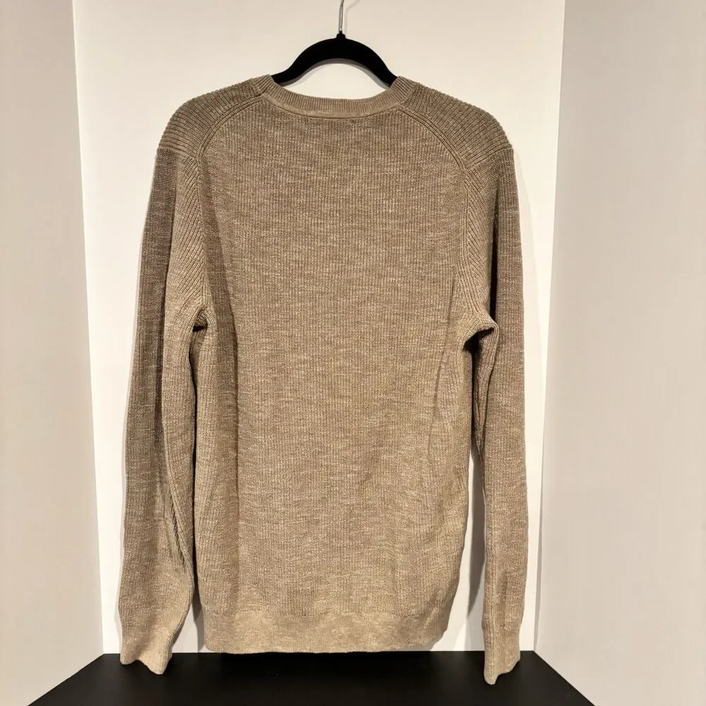 Banana Republic Tan Brown 100% Cotton Sweater Men’s Large Pullover Long Sleeve